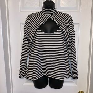Ashley Stewart Open Bust Mock Turtleneck 1X